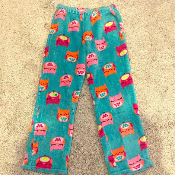 Teal pajama pants with colorful owls! - Picture 1 of 2